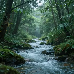love between speech breath loving nature is a long river flowing in world of dew, and within every dewdrop a world of struggle fantasy intricate elegant under, lush volumetric lighting