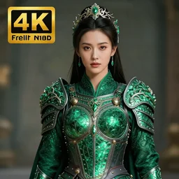 photo of a beautiful warrior queen wearing emerald encrusted armour, highly detailed, 4 k, hdr, smooth, sharp focus, high resolution, award - winning photo