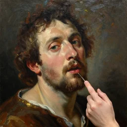 a person playing the playstation oil painting by jan matejko, 2 1 st century, art, oil on canvas, wet - on - wet technique, pay attention to facial details, baroque, realistic, intricate detail, dynamic lighting, expressive emotions, intricate textures, illusionistic detail,