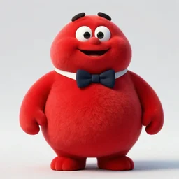 Fat red mascot wearing a bowtie, 4k