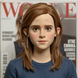 portrait, high quality, clayface is morphing into [ emma watson in the magazine ]