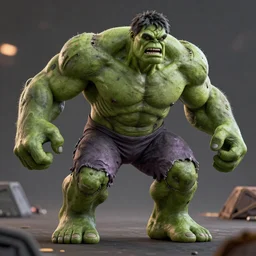 The Biomechanical Hulk Buster Battles The Zombie Hulk, Art Germ Style, photorealistic, volumetric lighting, hyperrealistic, octane render, HDR, photorealistic, bokeh