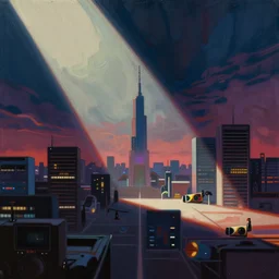 synthwave painting by android jones
