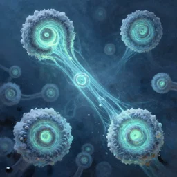 bioluminescent helical microscopic structures, illustration / winter toned palette, epic composition, painterly, highly detailed, intricate complexity, sharp focus, cinematic lighting, trending on artstation / art by greg rutkowski and craig mullins and sargent