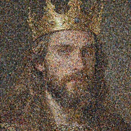 portrait of an king, brown long hair, beard, eye scar, golden crown, digital painting, artstation, concept art, donato giancola, Joseph Christian Leyendecker, WLOP, Boris Vallejo, Breathtaking, 8k resolution, extremely detailed, beautiful, establishing shot, artistic, hyperrealistic, beautiful face, octane render, cinematic lighting, dramatic lighting, masterpiece