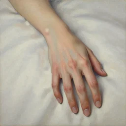 a woman's hand, anatomically correct, relaxed pose, morning, highly detailed, ultrarealistic oil painting, vladimir volegov, artstation