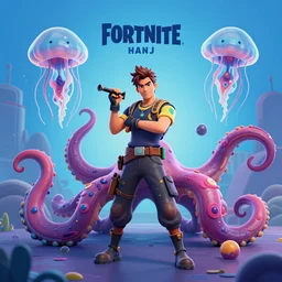 Ching Cheng Hanji plays Fortnite battle royale , tentacles, unnatural shapes, jellyfish, insect, octane render, 3d digital art by beeple, unreal engine 5, award winning