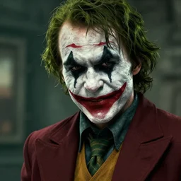 cinematic shot of gordon freeman with joker face paint, 8 k, very detailed, half - life 2, very intricate,
