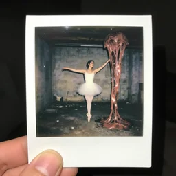 1 9 8 5, polaroid camera, flash, pov : : 2 0, old abandoned basement : : 1 5, ballerina : : 4 0 creature, standing : : 1 5, meat, ooze, slime, veins, wet