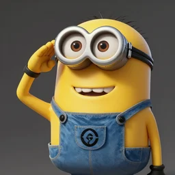 an epic painting minion, saluting with his arm, press f to pay respects meme, perfect composition, golden ratio, beautiful detailed, photorealistic, digital painting, concept art, smooth, sharp focus, illustration, artstation trending, octane render, unreal engine