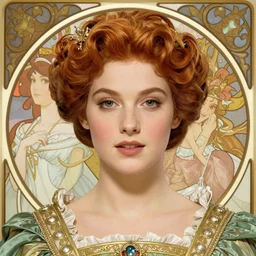 realistic detailed face portrait of beautiful young Veronica Lake as Fairy Queen Titania wearing an elaborate royal medieval gown by Alphonse Mucha, Ayami Kojima, Yoshitaka Amano, Charlie Bowater, Karol Bak, Greg Hildebrandt, Jean Delville, and Mark Brooks, Art Nouveau, Pre-Raphaelite, Gothic Revival, exquisite fine details, 4k resolution