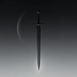 7 0's sci fi and fantasy cover art of a single colossal sword shadowed by a distant planet in space, center frame, smooth, minimalist, matte, by john berkley