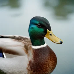 A closeup film photography of a Duck, photo by Louise Dahl-Wolfe, award winning, 4K