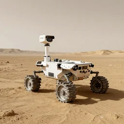 a rover on the martian surface on a lake, a computer rendering by thota vaikuntham, cgsociety, space art, uhd image, rendered in maya, vray tracing