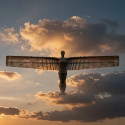 sunset clouds in shape of a gigantic angel