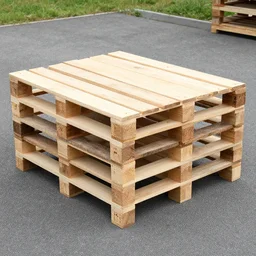 a table made out of wood pallet