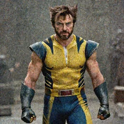 Colin Farrell as Wolverine , in the style of simon Bisley