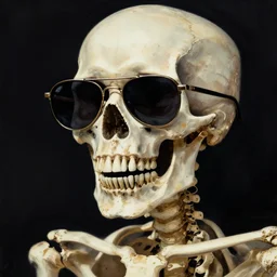 Skeleton in sunglasses, artwork by Daniel Merriam,