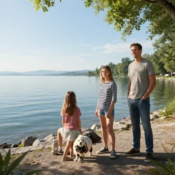 Lake Balaton, realistic detailed digital art by Maxwell Boas Jessica Rossier Christian Dimitrov Anton Fadeev trending on Artstation CGSociety rendered in Unreal Engine 4k HQ