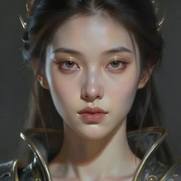 closeup facial portrait of a young beautiful woman alien in ethereal armor, olive skin. digital painting concept art, by valerian city of a thousand planets, by ruan jin, by mandy jurgens, by artgerm, william - adolphe bouguerea