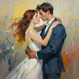 an image of love in Action Painting style