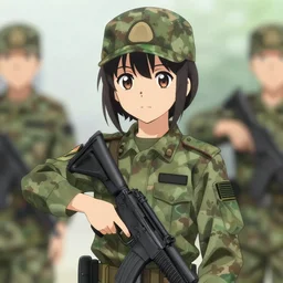 an anime girl in the army