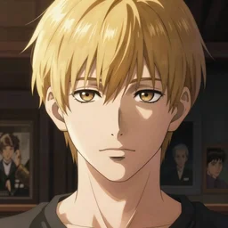 portrait Anime Blonde Boy Short Hair Sharp fine face, pretty face, realistic shaded Perfect face, fine details. Anime. by makoto sinkai, katsuhiro otomo ghost in the shell movie scene, magali villeneuve, artgerm, rutkowski
