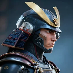 a profile picture of powerful japanese samurai wearing cyber suit, detailed face, face symmetry, fanart artstation global illumination rtx hdr fanart arstation 3 d alejandro alvarez, character concept portrait by moebius and laurie greasley, profile picture, 8 k, cinematic color grading