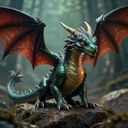 a small dragon, cinematic, hdr