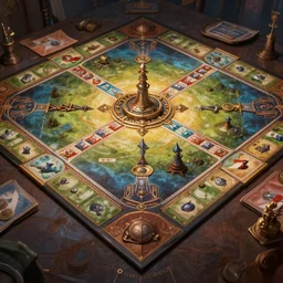 wonderful board of a table game, highly detailed, illustration, fantasy art, in the style of greg rutkowski, epic, fantasy, intricate, hyper detailed, artstation, concept art, smooth, sharp focus, ray tracing
