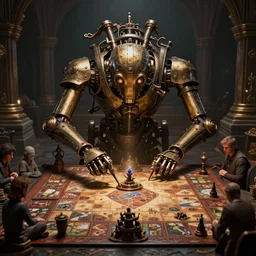 hyperrealistic dslr film still of mechanical machine that automates dungeons & dragons board game, stunning 8 k octane comprehensive 3 d render, inspired by istvan sandorfi & greg rutkowski & unreal engine, perfect symmetry, dim volumetric cinematic lighting, extremely hyper - detailed, extremely lifelike attributes & lifelike texture, intricate, masterpiece, artstation, stunning