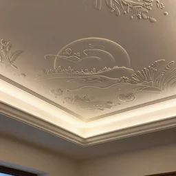 a beautiful custom ceiling design, embossed, elegant, low profile