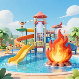 waterpark on fire
