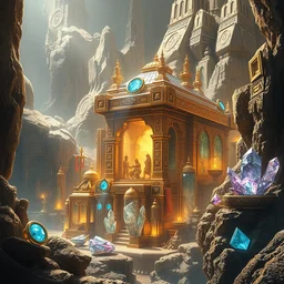 ancient indian metropolis, highly detailed crystal and gemstone relics, gold relics, digital painting, solid cube of light, hard edges, artstation, sharp focus, illustration, 8 k highly detailed