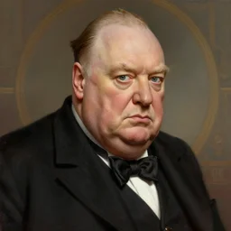 portrait of a dungeons and dragons wealthy governor who looks like winston churchill by ralph horsley, rossdraws, matte painting, artstation, on stylized background, masterpiece, highly detailed
