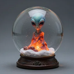 an alien world in a lava lamp snowglobe by martin johnson heade.