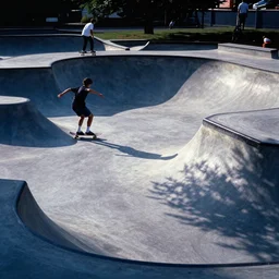 skate boarders scene colour photo by weegee, vibrant colours,