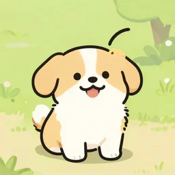A cute dog in animation style