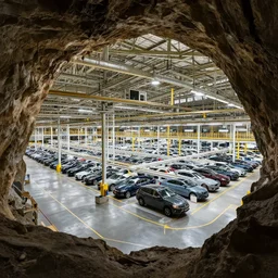 car factory inside a cave