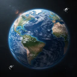 dystopian planet earth from space, war
