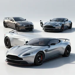 a sports car based on nissan, aston martin and chevy sports car body styles, nissan sports cars, chevy sports cars, aston martin, white and black paint, muscle car style, mean, trending on artstation, unreal engine, photoreal, studio lighting, by jotaautomotive, nancorocks and khyzylsaleem