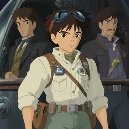 1 9 8 0 s space ship pilot, cool young renegade, in the style of studio ghibli, j. c. leyendecker, greg rutkowski, artem