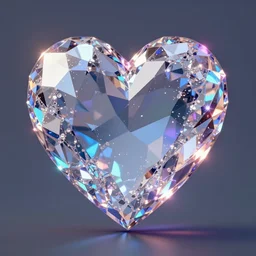 a heart of crystal, highly detailed, neon lights