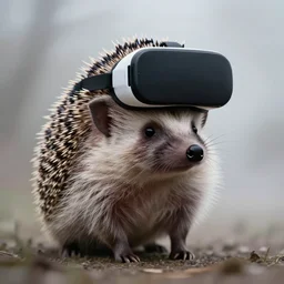 hedgehog in fog in vr, picasso style