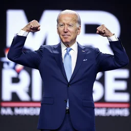 photo of joe biden flexing for a mr universe competition