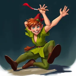 peter pan rolling his head on captain hook, artstation