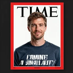 TIME magazine cover, the coming AI singularity, by Beeple, 4k