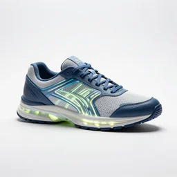 glowing sneakers, commercial catalog photo, isolated on a pure white background, centered, entire object in frame, sharp focus, soft studio lighting