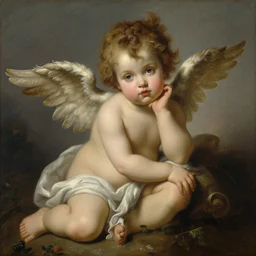 baroque rococo painting of a cherub portrait greg hildebrandt mark ryden high detail