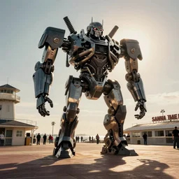 cinematography of giant Mech on Santa Monica peer By Emmanuel Lubezki
